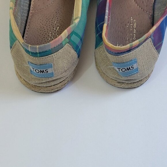 TOMS slip on shoes Womens Size 9.5 multicolor plaid - Picture 5 of 7